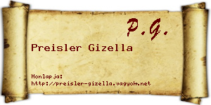 Preisler Gizella névjegykártya